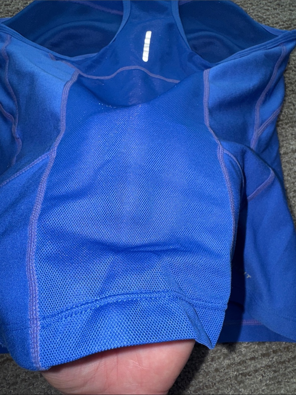 Nike Blue Racerback Athletic Tank with White Swoosh - Picture 4 of 5